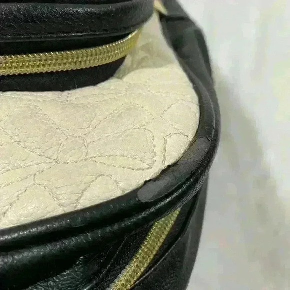 Betsey Johnson White Black Quilted Backpack Small - Picture 9 of 16